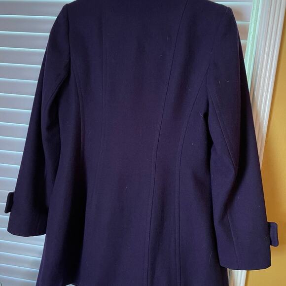 Anne Klein wool Peacoat dark purple eggplant small - Picture 8 of 8